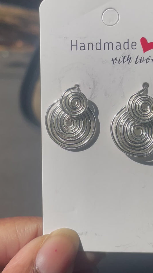 Double swirl coin  earrings