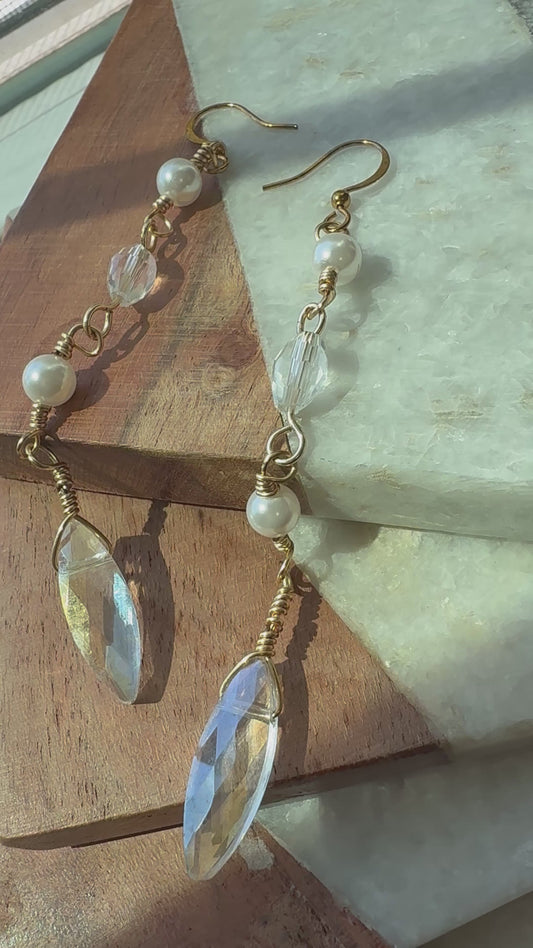 Feyre Starfall Earrings – Pearl & Crystal Inspired Design Limited Edition